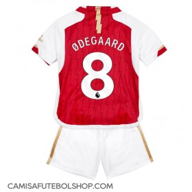 Camisa de time de futebol Arsenal Martin Odegaard #8 Replicas 1º Equipamento Infantil 2023-24 Manga Curta (+ Calças curtas)